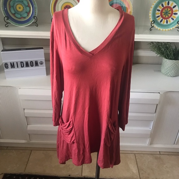 LOGO by Lori Goldstein Tops - LOGO by Lori Goldstein coral tunic